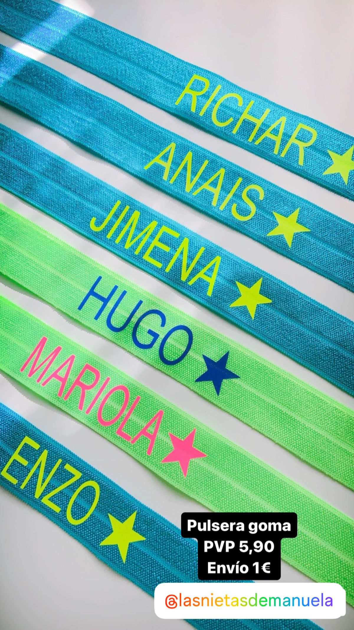 PULSERA GOMA CON NOMBRE ELASTICA - Imagen 10