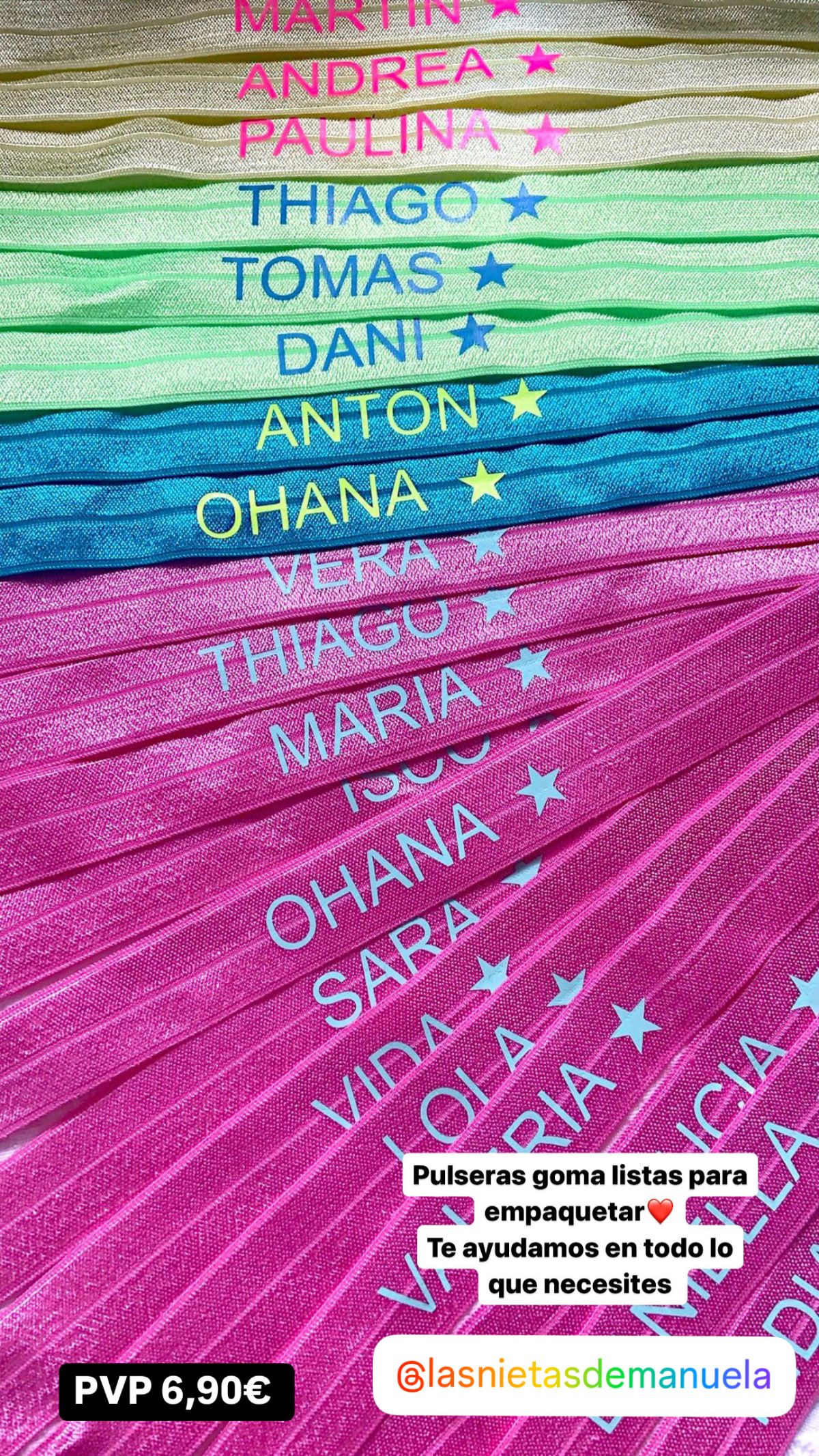 PULSERA GOMA CON NOMBRE ELASTICA - Imagen 8