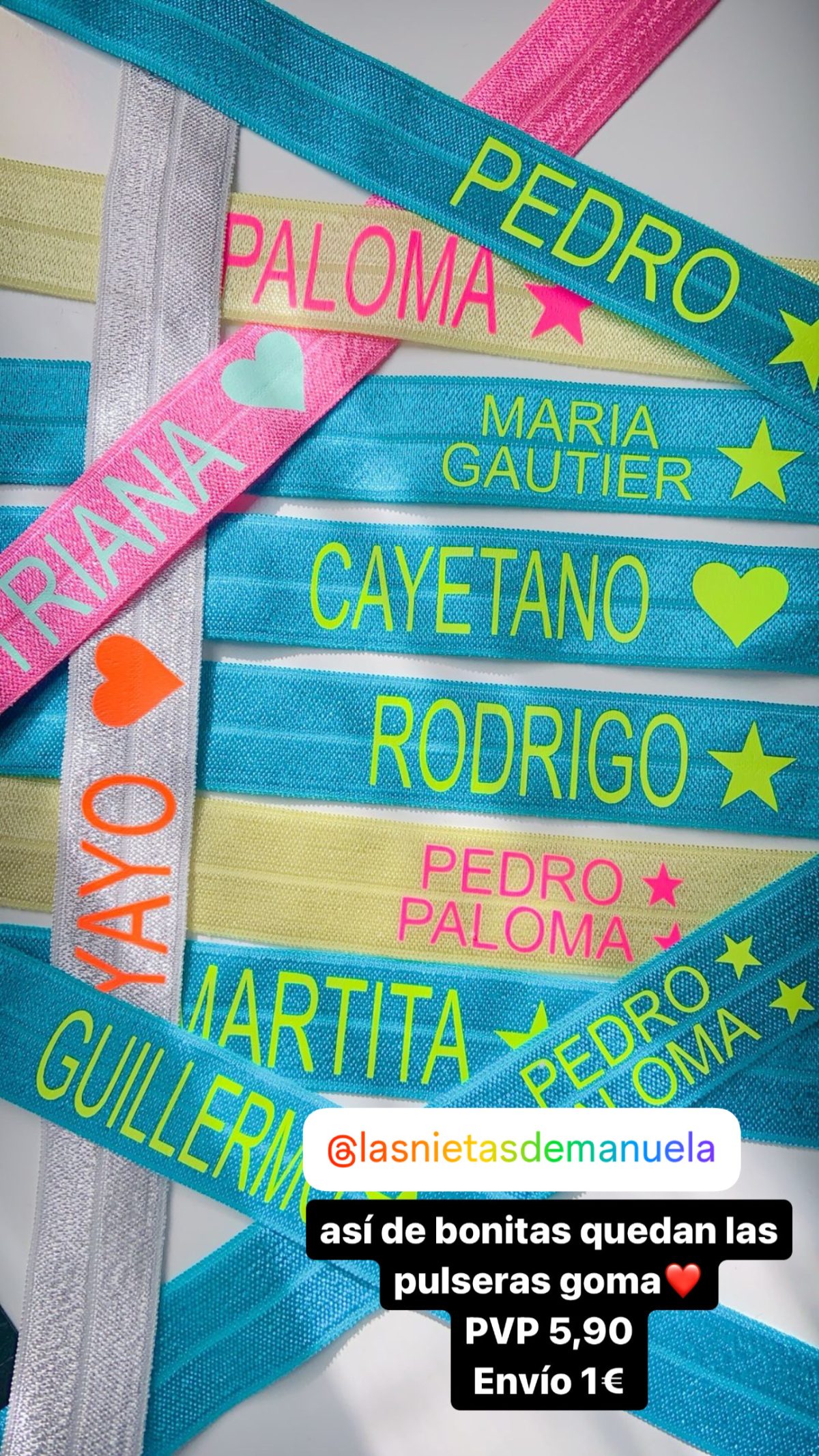 PULSERA GOMA CON NOMBRE ELASTICA - Imagen 7